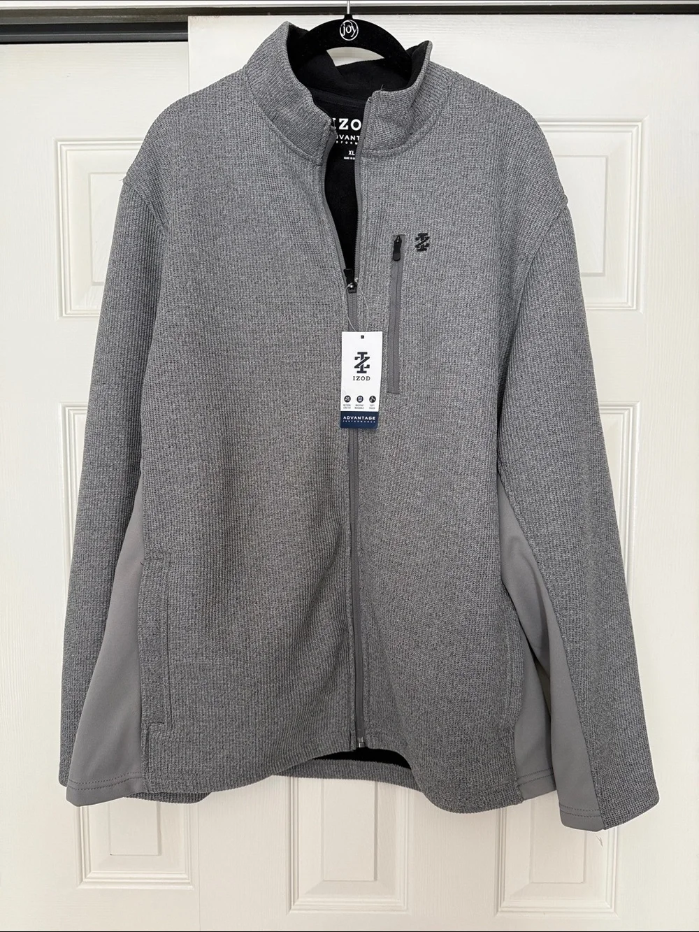 Izod Men's Heather Gray Lightweight Full-Zip Jacket